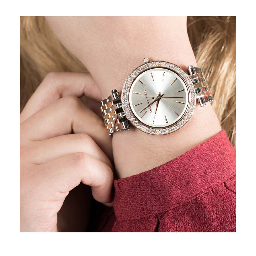 Michael Kors Darci Round Tri Tone Women s Watch MK3203