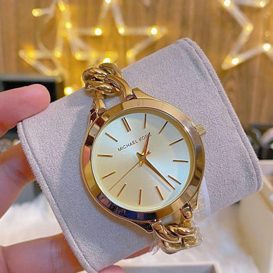 Michael Kors Slim Runway Gold Tone Champagne Dial Women's Watch MK32