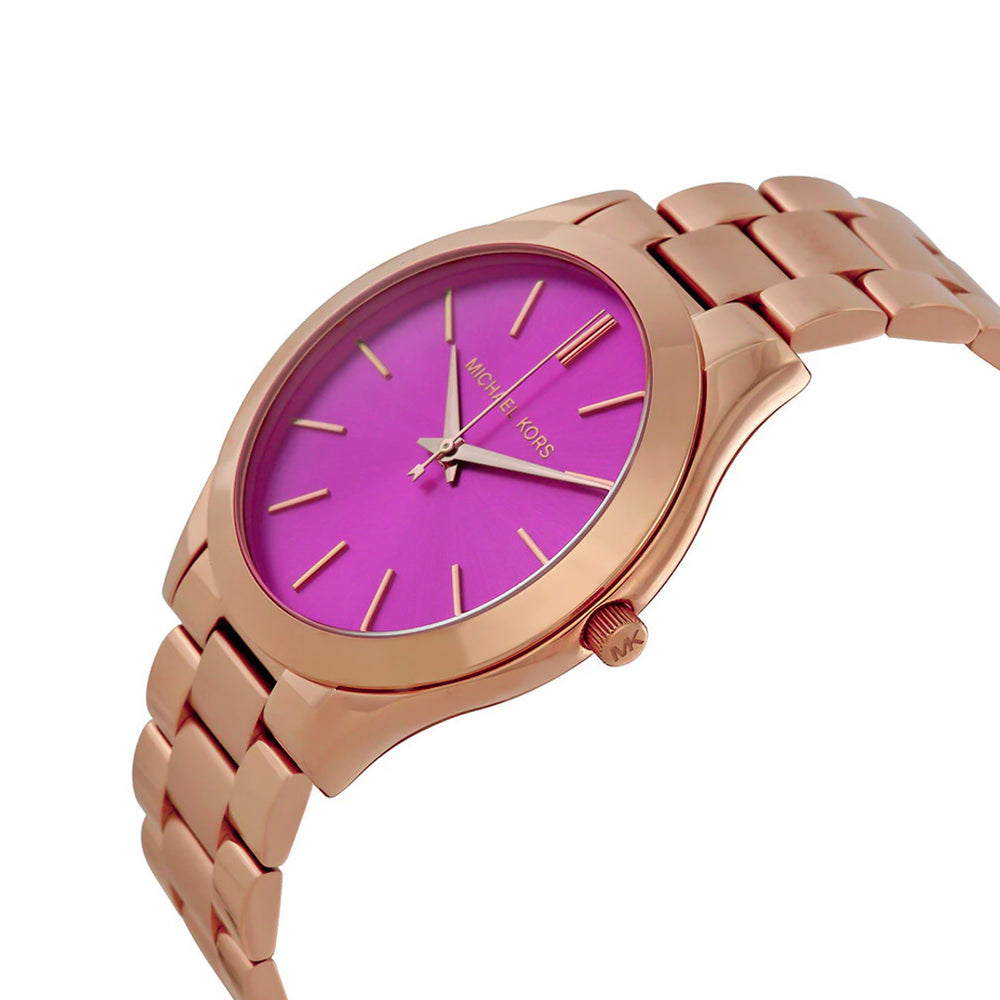 Michael Kors Garner MK2575 Women's Purple Leather Analog Dial Quartz Watch LJ413 popular