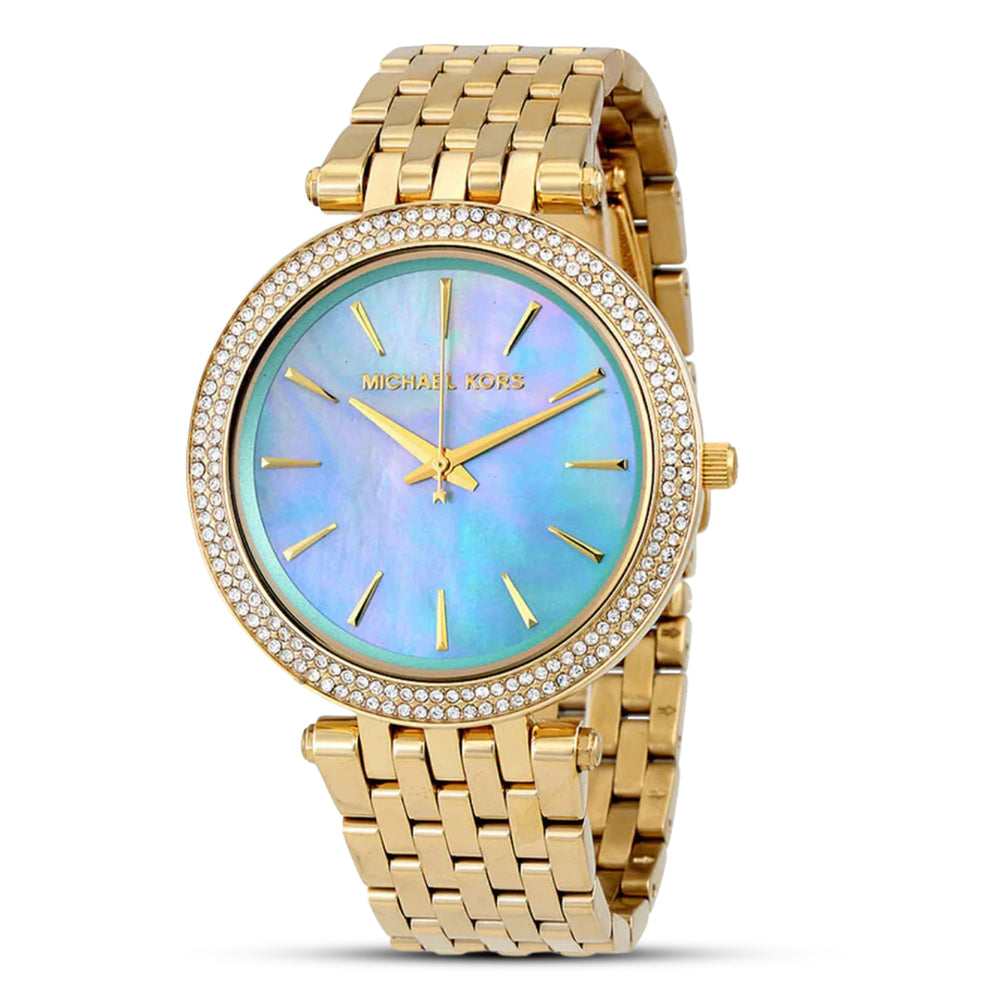 Mk gold watch with blue face online