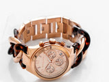 Michael Kors Runway Rose Gold-tone Tortoise Twist Ladies Watch MK4269