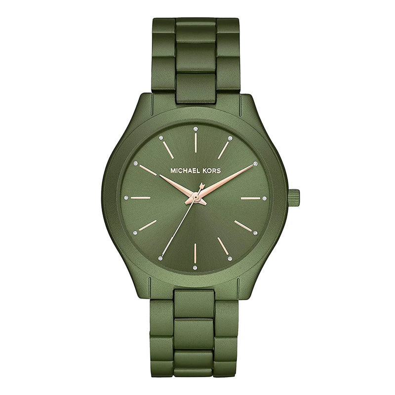 Michael Kors Slim Runway Green Dial Ladies Watch | MK4526