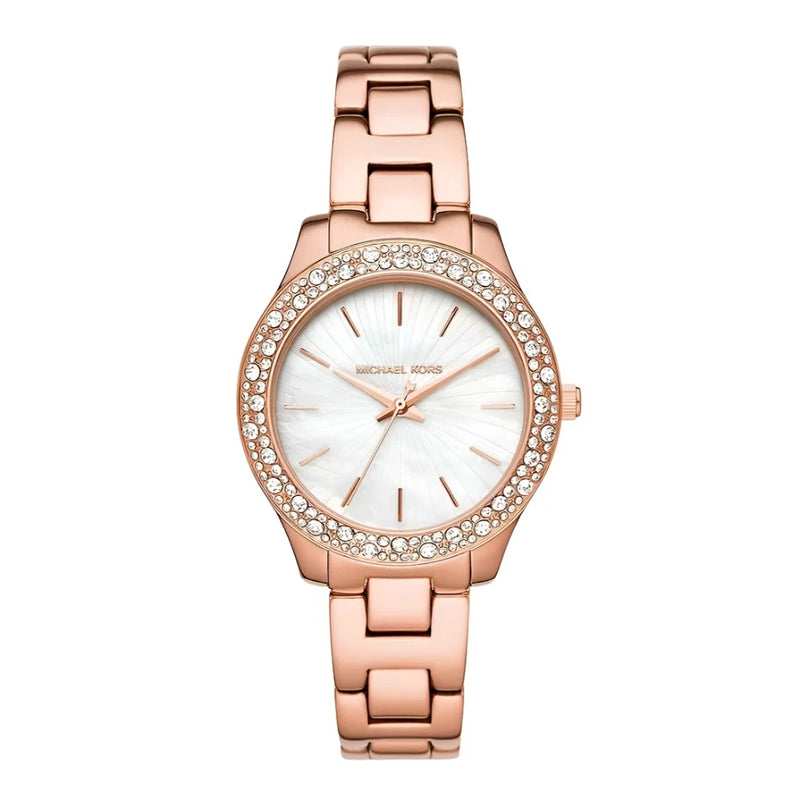 Michael Kors Liliane Rose Gold Tone White Dial Women's Watch| MK4557