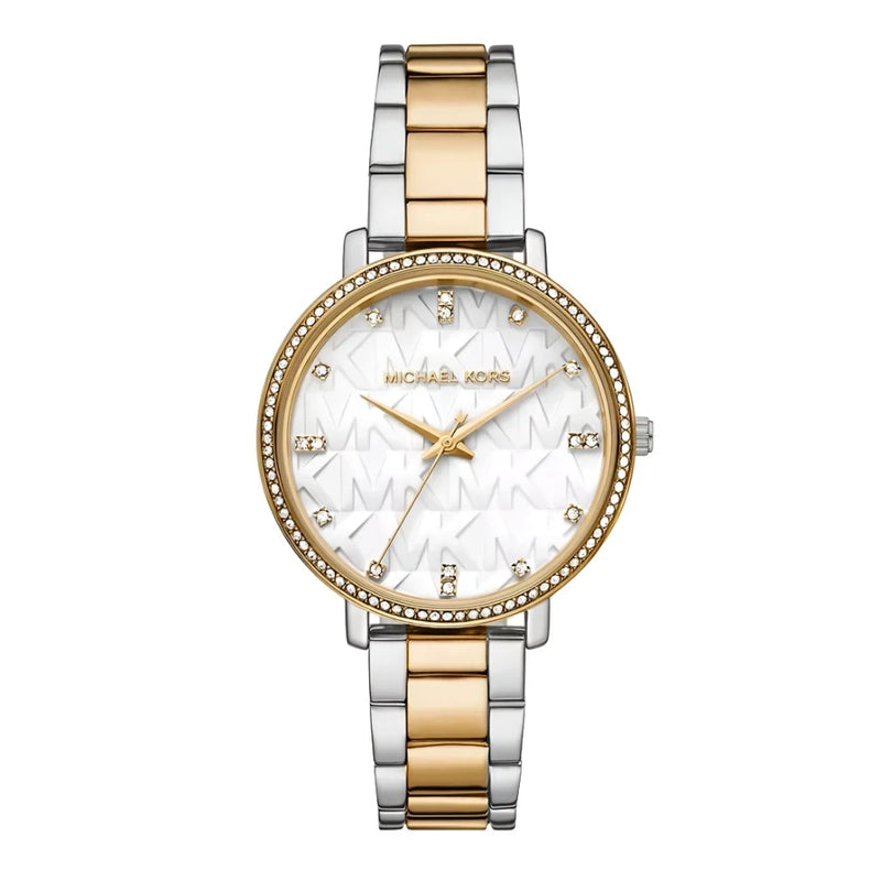 Michael Kors Pyper Two Tone White Dial Women's Watch| MK4595