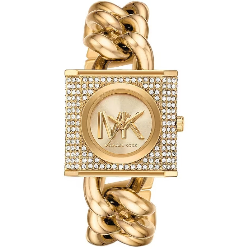 Michael Kors Mini Lock Pave Gold-Tone Chain Watch | MK4711
