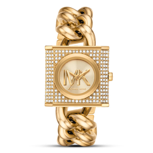 Michael Kors Mini Lock Pave Gold-Tone Chain Watch | MK4711