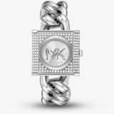 Michael Kors Mini Lock Pave Silver-Tone Chain Watch | MK4718
