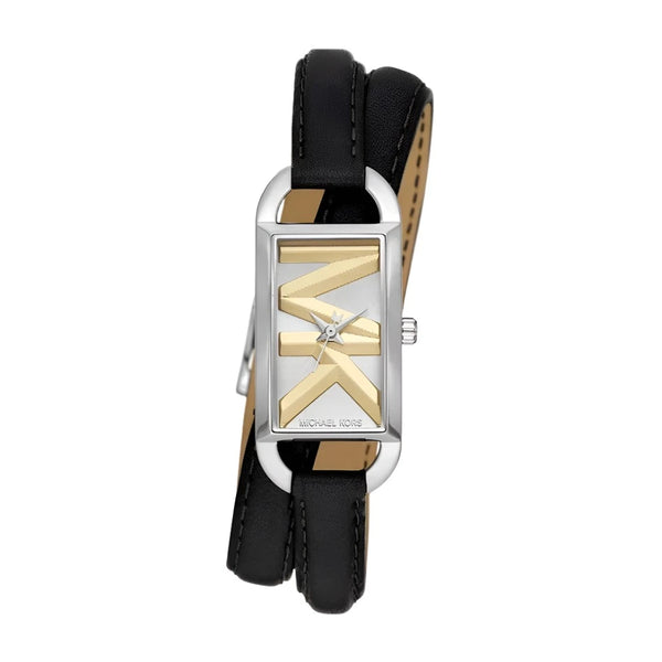 Michael Kors Empire Black Double Wrap Leather Watch| MK4722