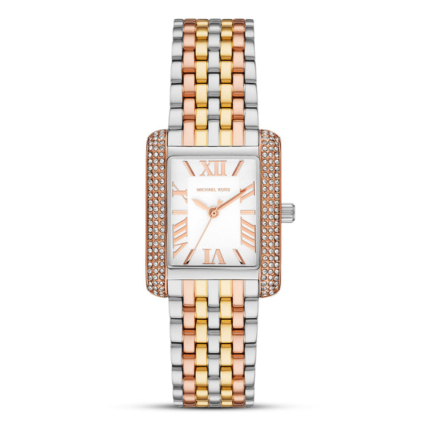 Michael Kors Emery Tri-Tone White Dial Ladies Watch | MK4744