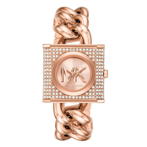 Michael Kors MK Chain Lock Rose Gold-Tone Dial Ladies Watch | MK4827