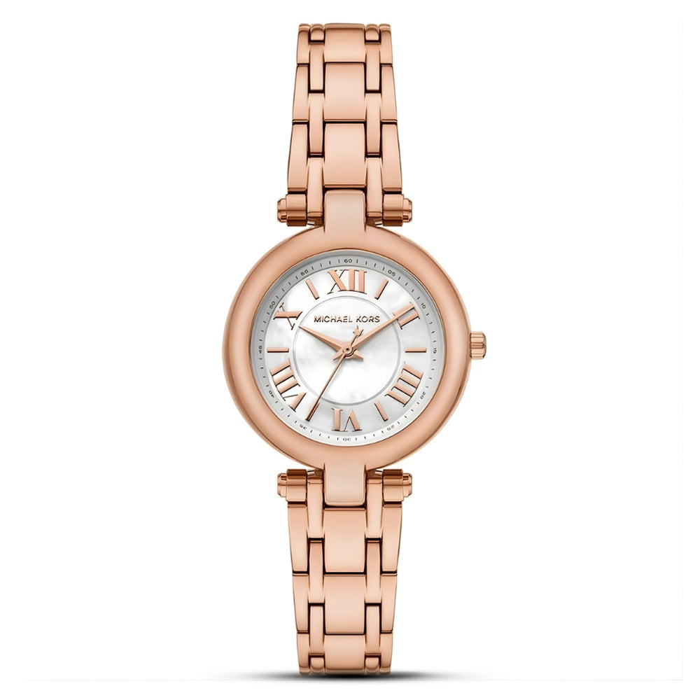 Michael Kors Laney Rose Gold White Dial Ladies Watch | MK4893