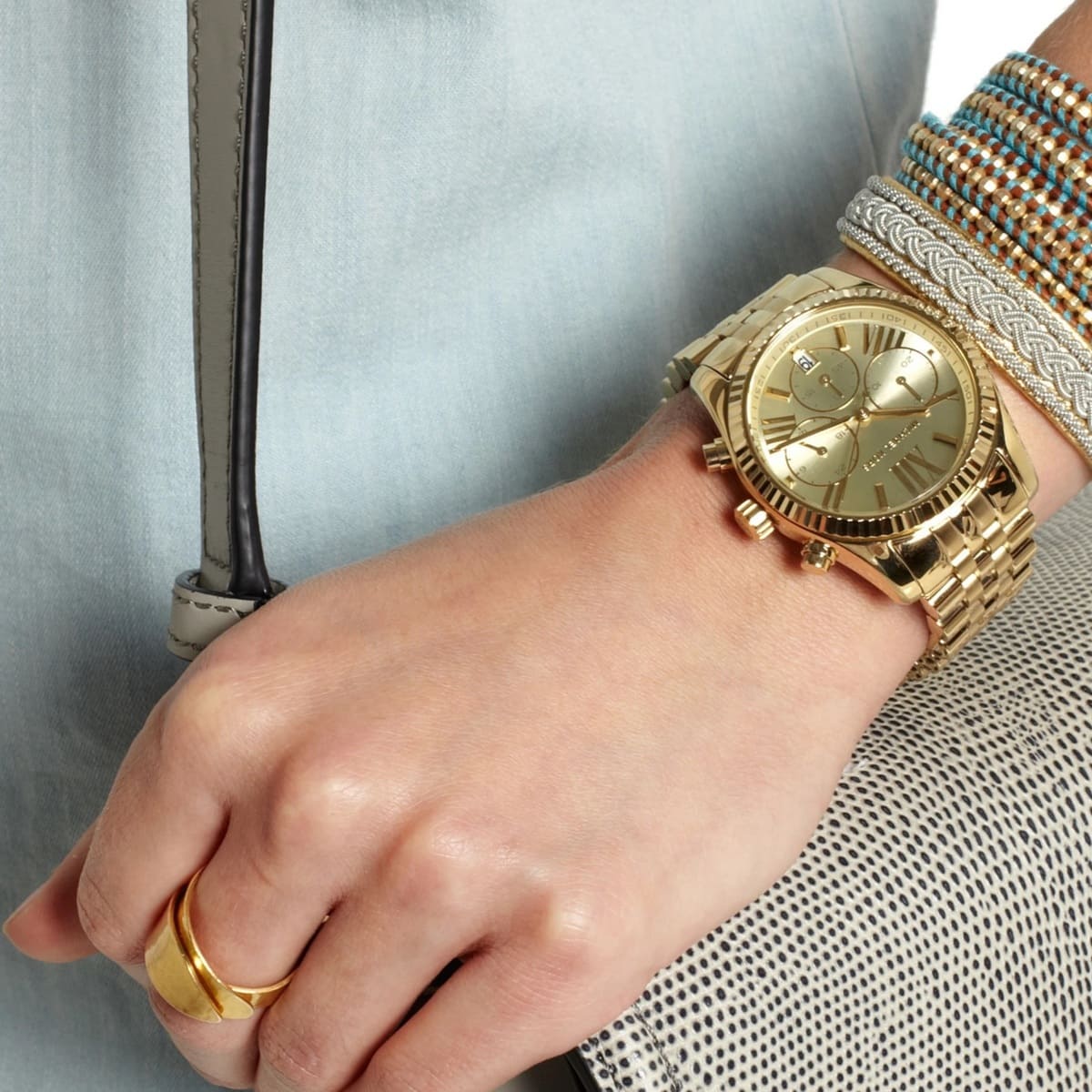 MICHAEL shops KORS Lexington Gold-Tone Watch