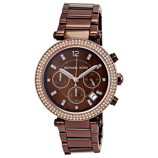 Michael Kors Parker Chronograph Chocolate Dial Ladies Watch| MK5578