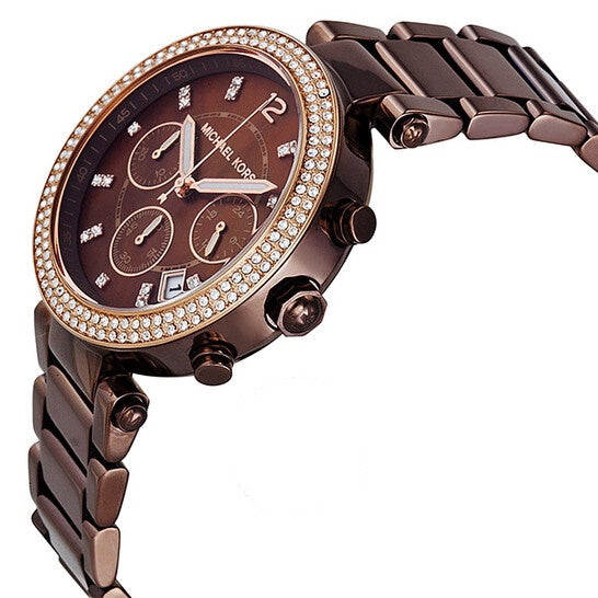 Michael Kors Parker Chronograph Chocolate Dial Ladies Watch| MK5578