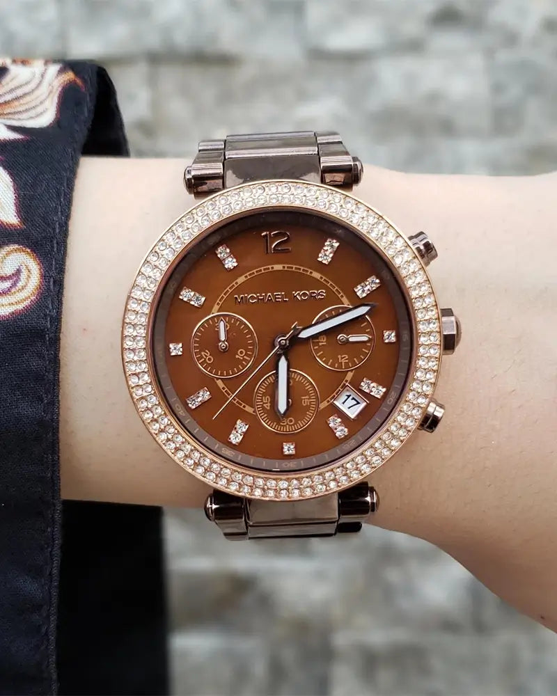 Michael Kors Parker Chronograph Chocolate Dial Ladies Watch MK5578