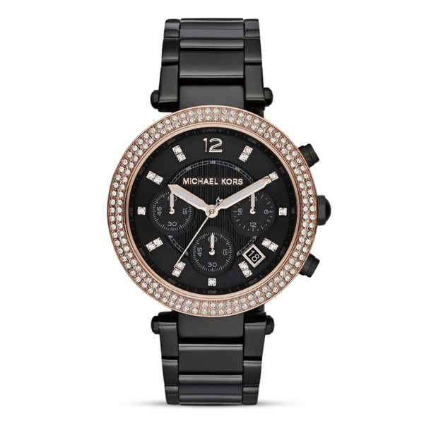 Michael Kors Parker Chronograph Black Strap Ladies Watch| MK5885