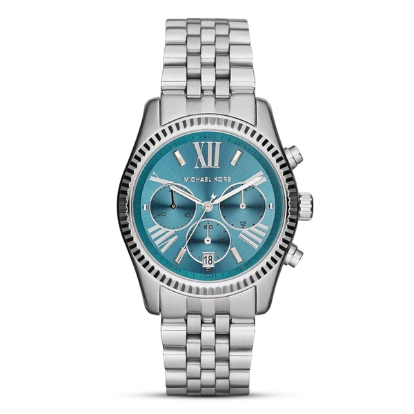 Michael Kors Lexington Silver Tone Blue Dial Women's Watch| MK5887