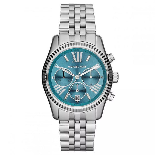 Michael Kors Lexington Silver Tone Blue Dial Women's Watch| MK5887