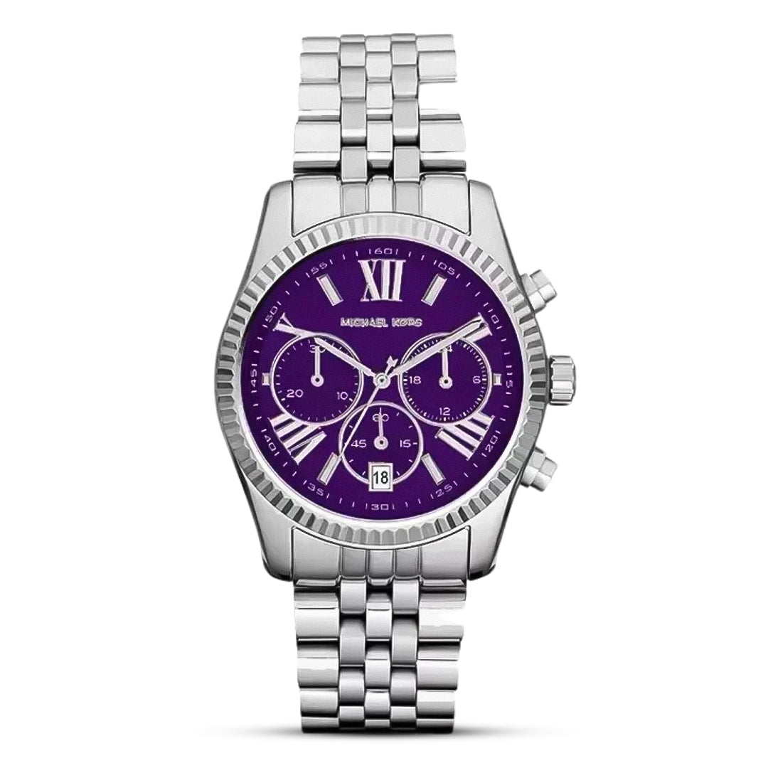 Michael Kors Lexington Chronograph Purple Dial Ladies Watch  display picture 3