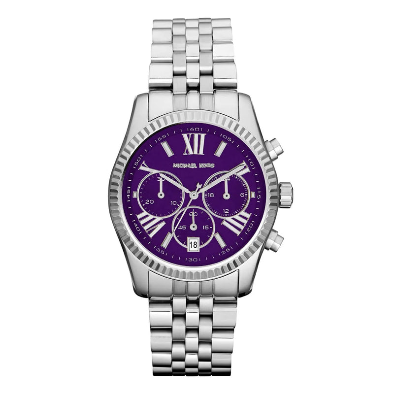 Michael Kors Lexington Chronograph Purple Dial Ladies Watch | MK6223