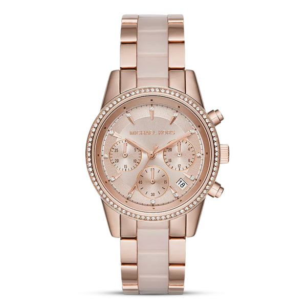 Michael Kors Ritz Rose Gold-Tone Chronograph Women's Watch| MK6307