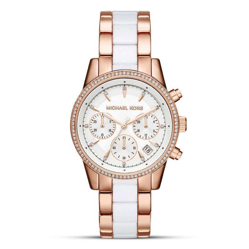 Michael Kors Ritz Chronograph White Dial Ladies Watch | MK6324