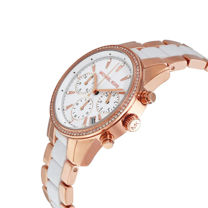 Michael Kors Ritz Chronograph White Dial Ladies Watch | MK6324