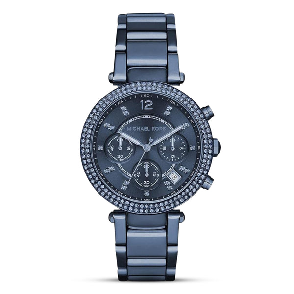 Michael Kors Parker Chronograph Navy Blue Dial Ladies Watch | MK6418