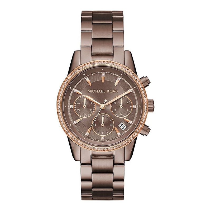 Michael Kors Ritz Chronograph Brown Dial Ladies Watch| MK6529