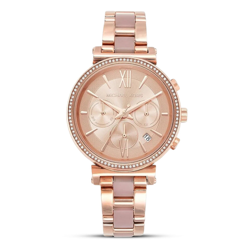 Michael Kors Sofie Chronograph Rose Dial Ladies Watch | MK6560