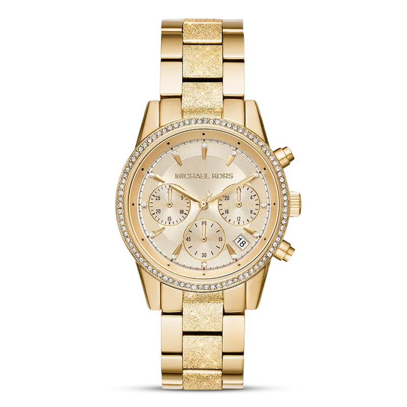 Michael Kors Ritz Chronograph Gold Tone Ladies Watch| MK6597