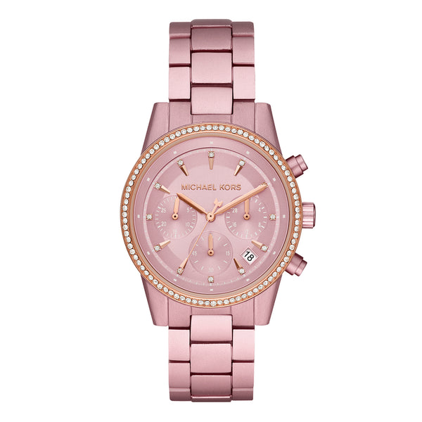 Michael Kors Ritz Round Quartz Pink Dial Ladies Watch | MK6753