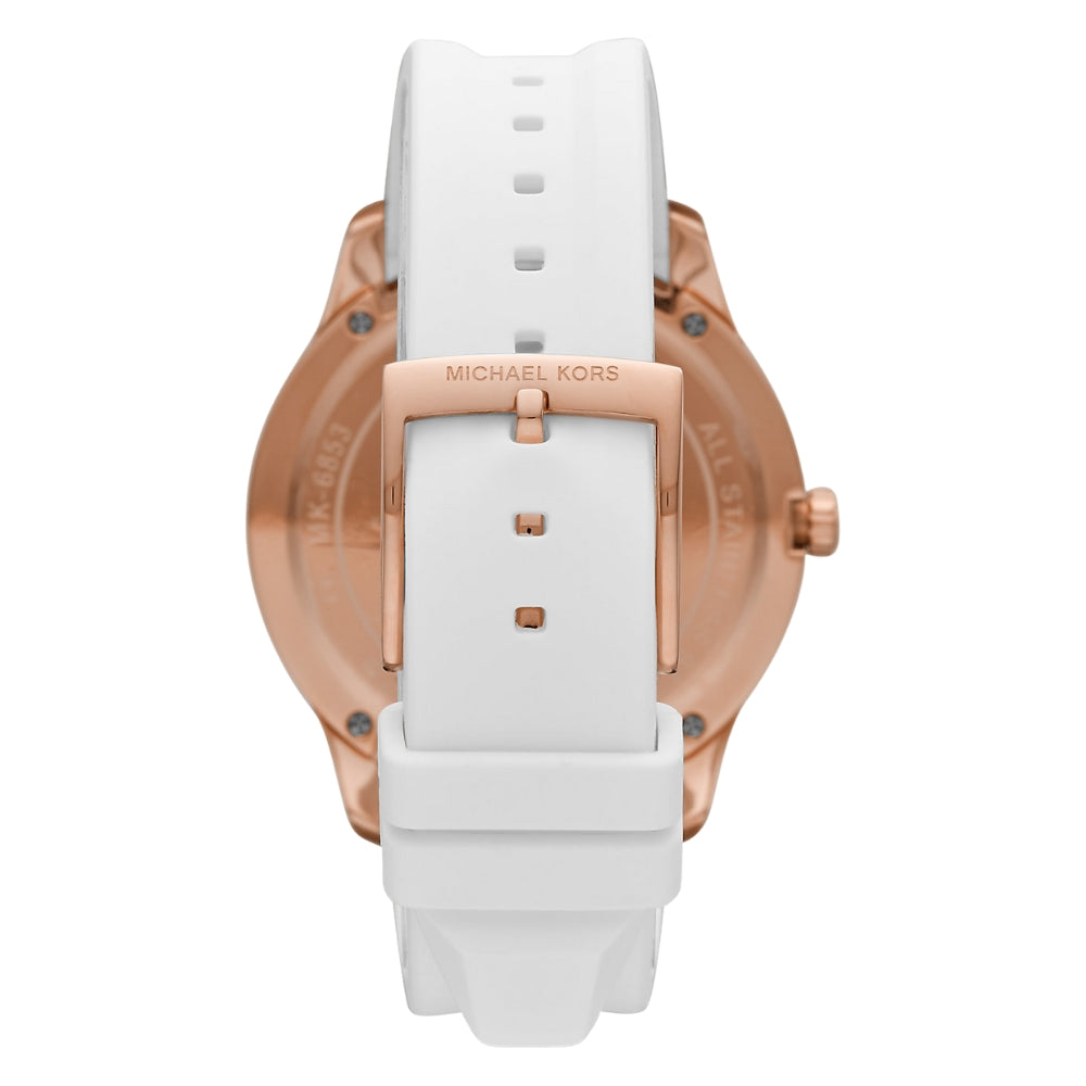 Michael Kors Runway Dive Rose White Dial Ladies Watch | MK6853