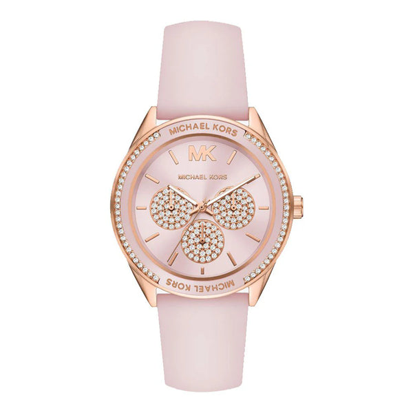 Michael Kors Pave Pink Silicon Strap Ladies Watch | MK6946