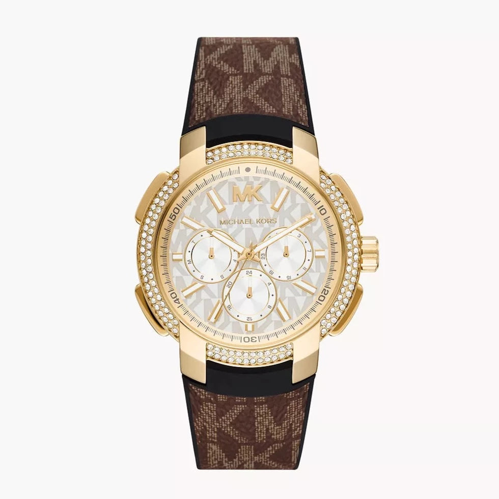 MICHEAL KORS SIDNEY MULTIFUNCTION BROWN PVC WOMEN'S WATCH| MK6948