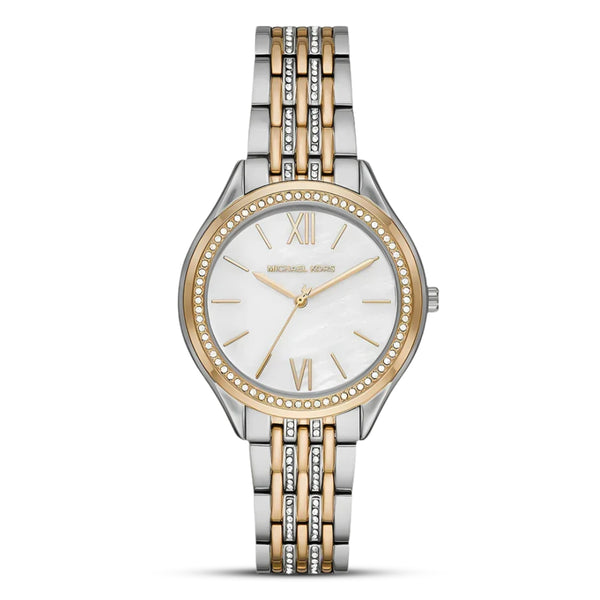 Michael Kors Mindy Two Tone White Dial Women's Watch | MK7084