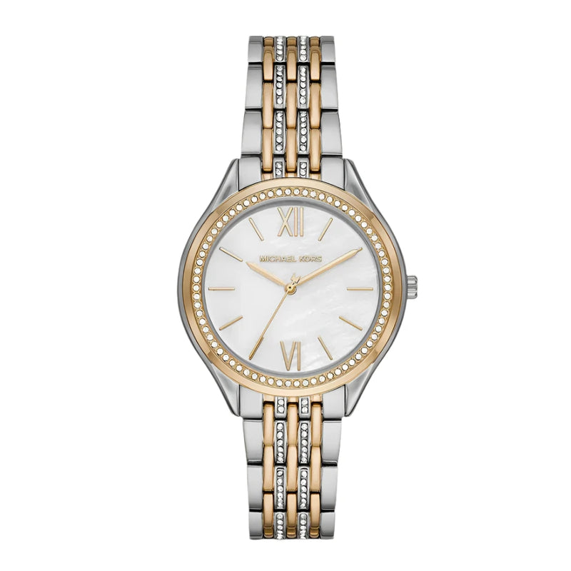 Michael Kors Mindy Two Tone White Dial Women's Watch | MK7084