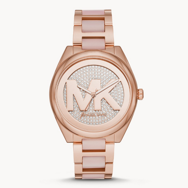 Michael Kors Janelle Three-Hand Rose Gold Tone Ladies Watch| MK7089