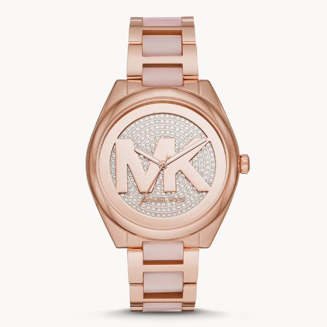 Michael Kors Janelle Three-Hand Rose Gold Tone Ladies Watch| MK7089