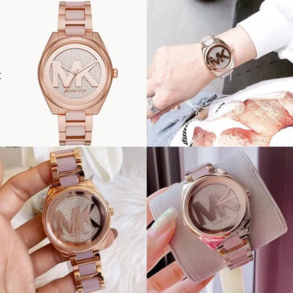 Michael Kors Janelle Three-Hand Rose Gold Tone Ladies Watch| MK7089