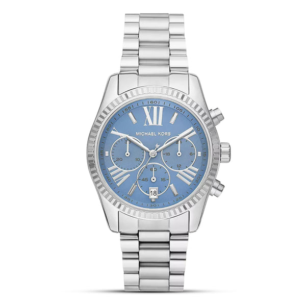 Michael Kors Lexington Silver Tone Blue Dial Women's Watch| MK7215