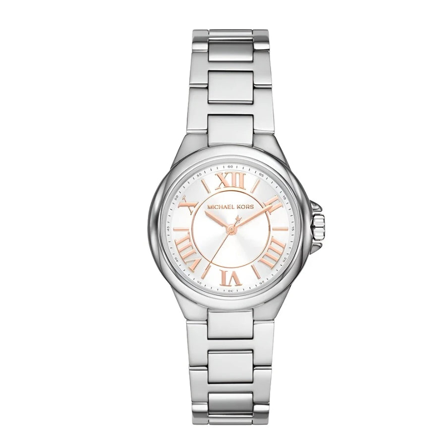 Michael Kors Camille Silver Tone White Dial Women s Watch MK7259