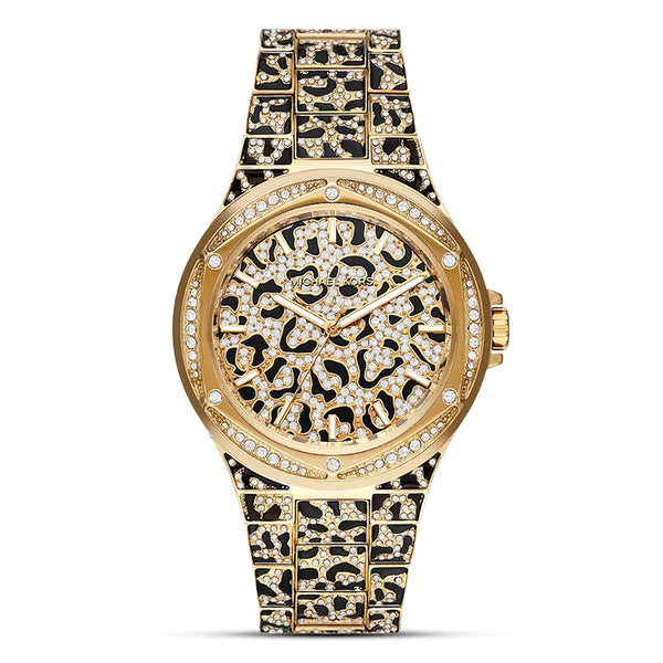 Michael Kors Lennox Pave Black and Gold-Tone Dial Women's Watch | MK7284