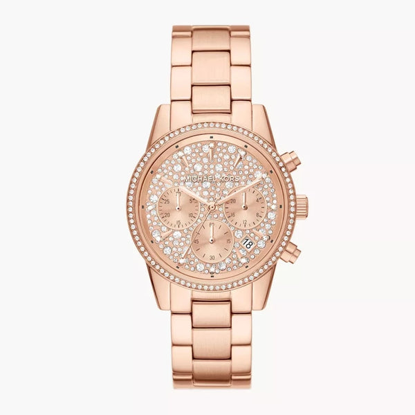 Michael Kors Ritz Chronograph Rose-Gold Tone Women's Watch| MK7302