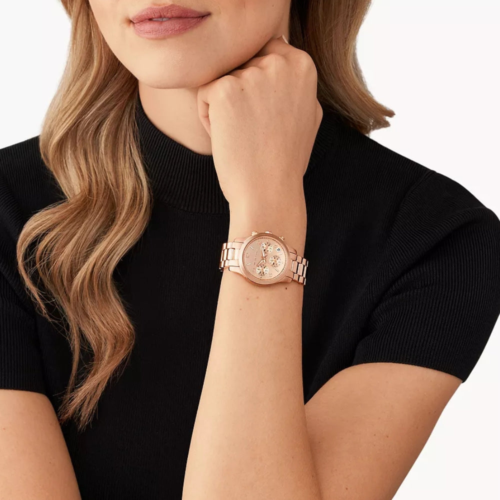 Michael Kors Mini Runway Rose Gold Dial Ladies Watch | MK7327