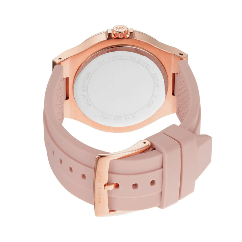 Michael Kors Lennox Three-Hand Pink Silicone Ladies Watch | MK7334