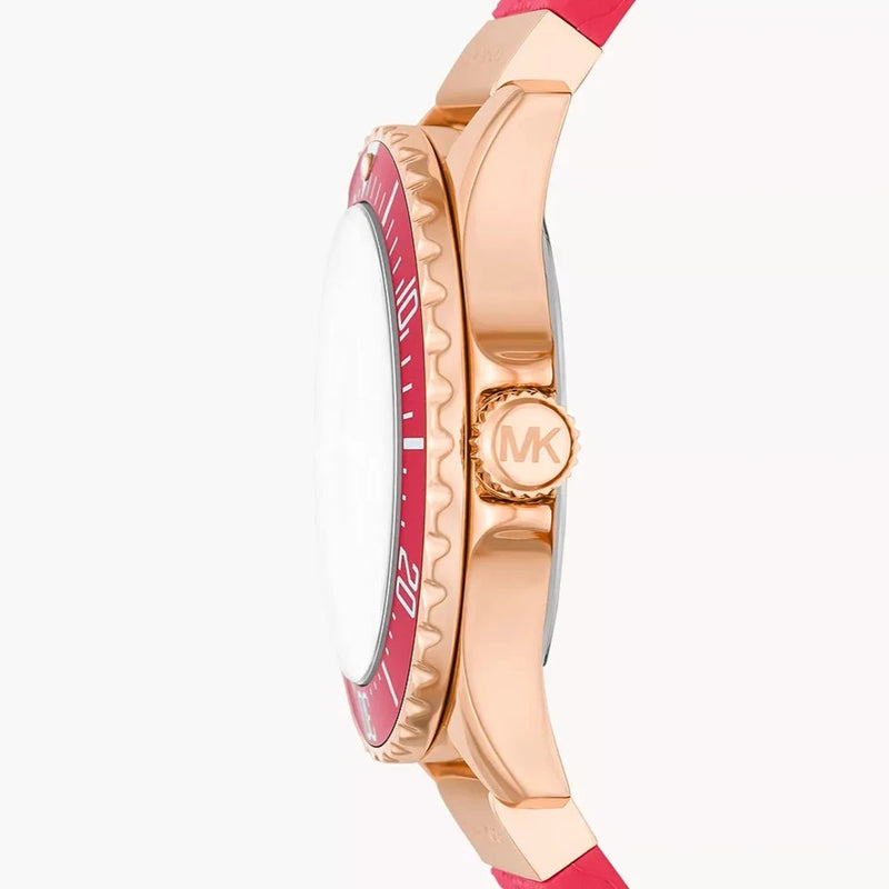 Michael Kors Everest Rose Gold Dial Silicone Strap Women's Watch| MK7359