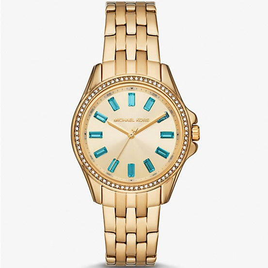 Michael Kors Pilot Pave Gold Tone Ladies Watch MK7366