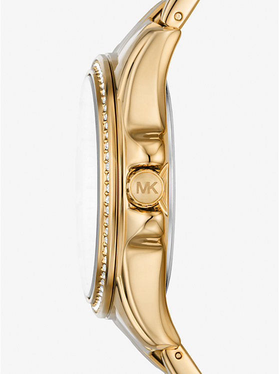 Michael Kors Pilot Pave Gold Tone Ladies Watch MK7366