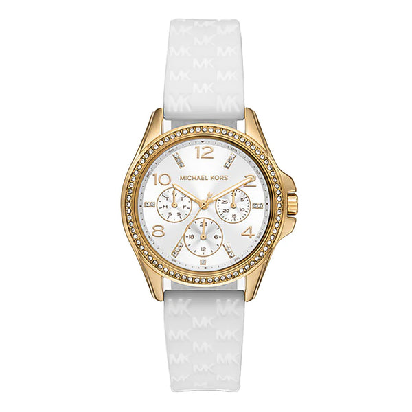 Michael Kors Mini Pilot Pavé White Dial Watch |  MK7372